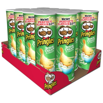 Pringles Sour Cream Onion 175g - carton de 12 boîtes