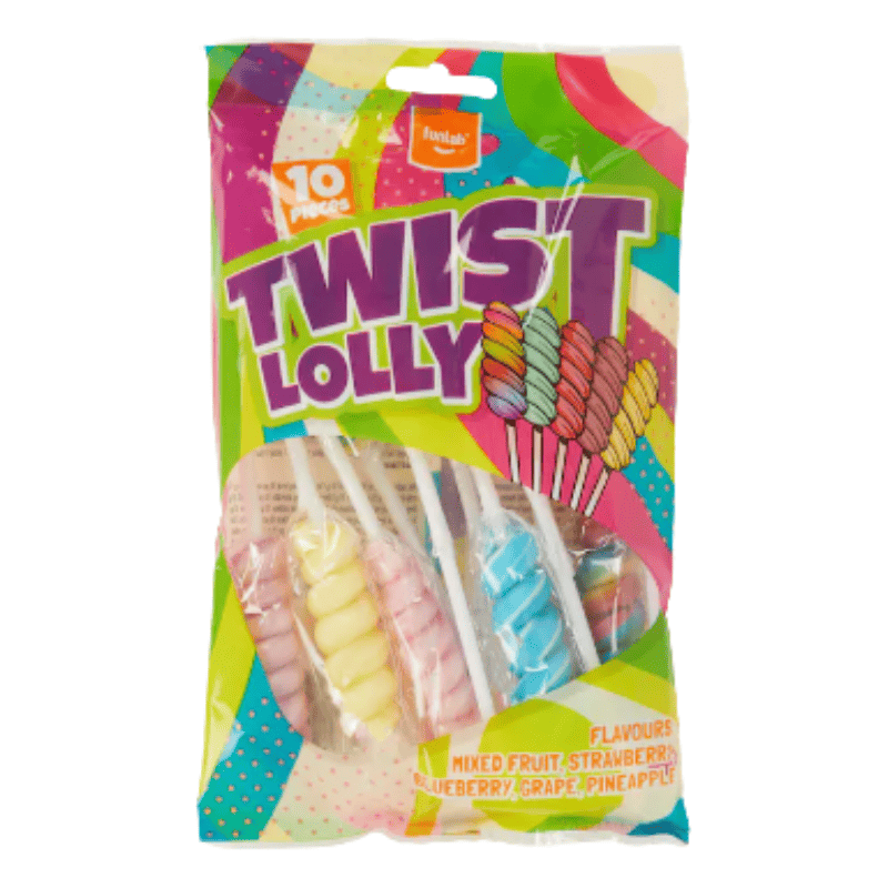 FunLab Twister Lollipop 10 Pieces - Boite de 10